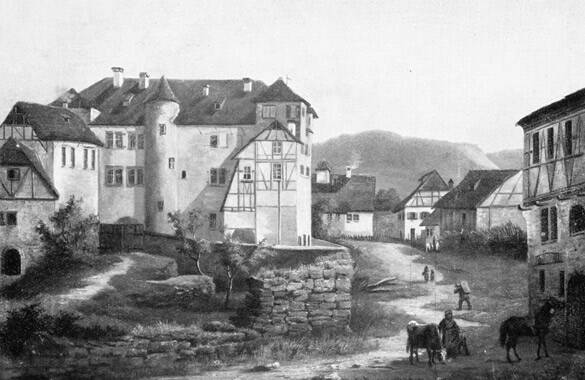 Pfullinger Schloss - historischer Anblick